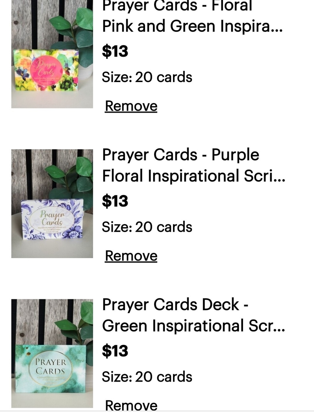 Floral Prayer Cards Deck - Pink & Green - Picture 2 of 2